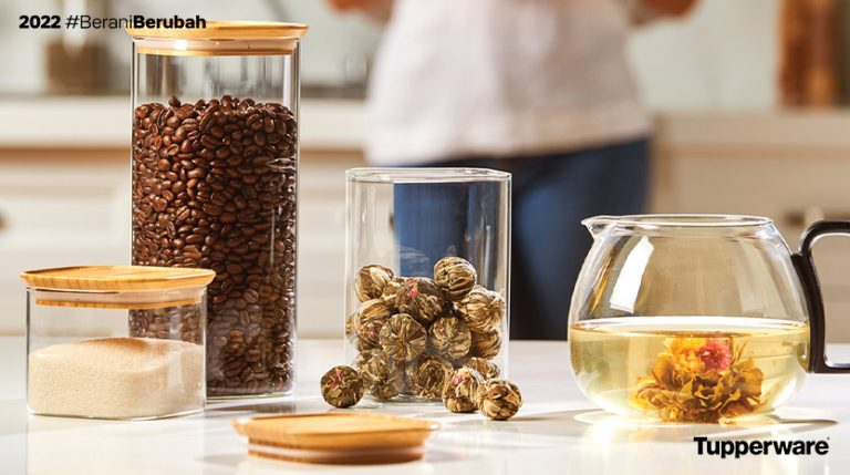 Terbaru! Bamboo Glass Jar Tupperware, Tutup Berbahan Bambu Aman Estetik