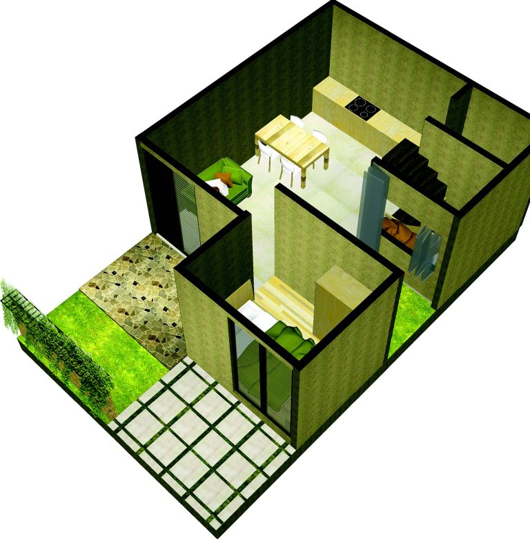 Green Design Renovasi Rumah Satu Lantai 21/60  m² Jadi Dua Lantai Plus Denah Ruang