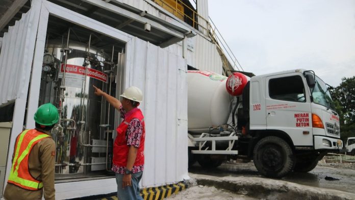 Carbon Injection Beton Merah Putih Produksi Beton Injection Merah Putih yang siap kirim ke proyek.