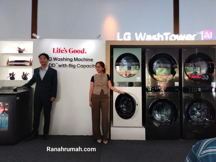 LG Mesin Cuci kapasitas besar teknologi AI peluncuran mesin cuci Wash Tower dan Top Loading LG kapasitas besar teknologi AI