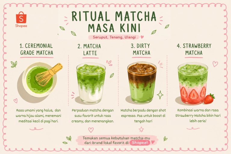 Ritual menikmati matcha ala home cafe Shopee