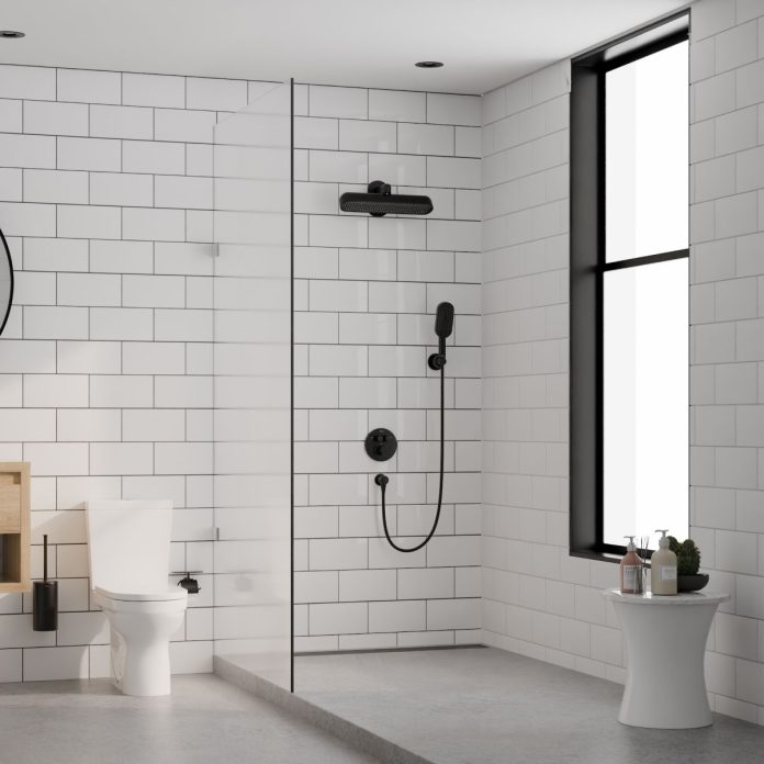 Rangkaian produk sanitasi yang didukung sistem air yang tepat di kamar mandi modern.