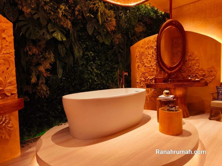 Area bathtub dan vanity kamar mandi modern dengan craftmeanship