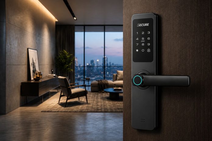 Pintu dengan Secure Eazy Lock E1