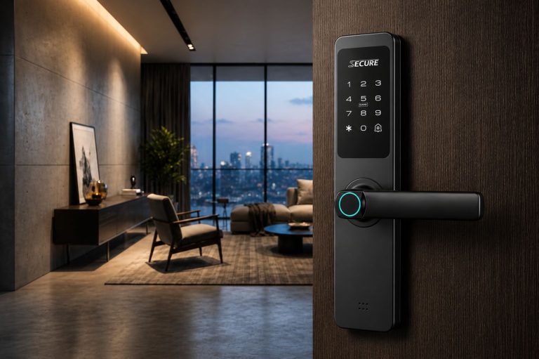 Pintu dengan Secure Eazy Lock E1