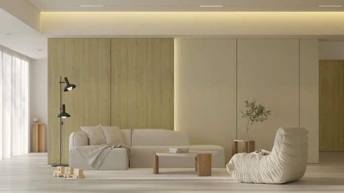 Aplikasi Lamitak pada Living Room Pengaplikasian Lamitak di ruang keluarga